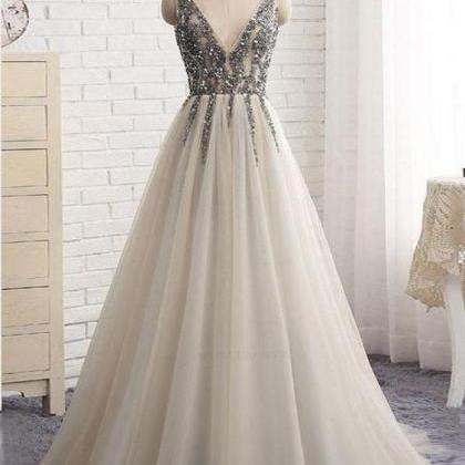 Sexy Prom Dress, Sleeveless Prom Dress, Long Prom..