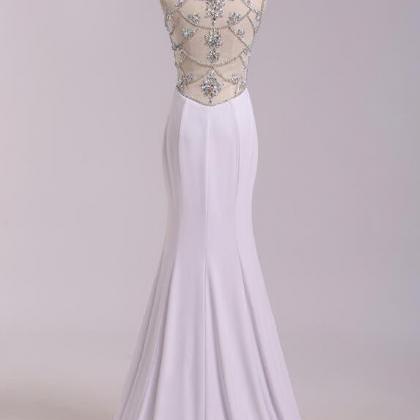 Charming Mermaid Satin Wedding Dress,elegant..