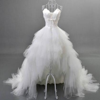 White A-line Strapless Bridal Dresses,charming..