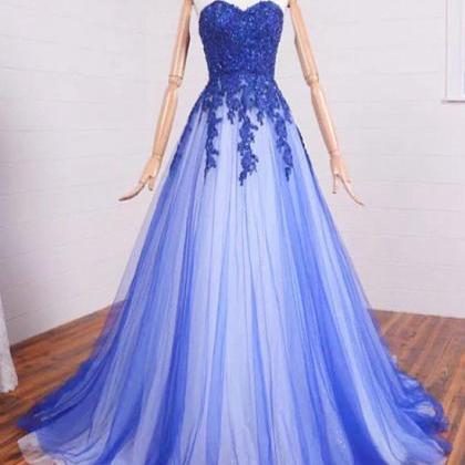 Charming A-line Sweetheart Prom Dresses,lace..