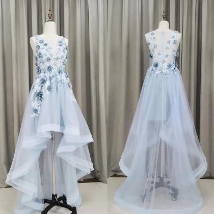 Light Blue Tulle Flowers Homecoming..