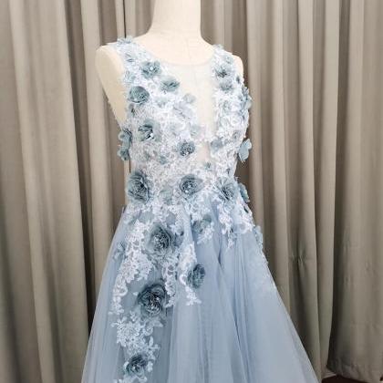 Light Blue Tulle Flowers Homecoming..