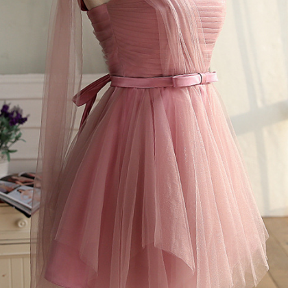 Cute Pink Sweetheart Tulle Homecoming..
