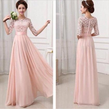 Long Bridesmaid Dress, Lace Bridesmaid Dress, Prom..