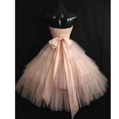 H1527 Vintage 50's Shell Pink Prom ..