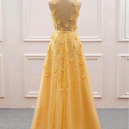 P1536 Gorgeous Tulle Jewel Neckline A-line Prom..
