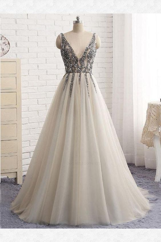 Sexy Prom Dress, Sleeveless Prom Dress, Long Prom Dress,beading Prom Dress.p13