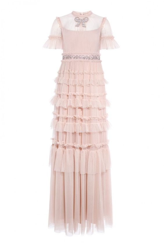 Pink High Collar Tulle Homecoming Dress,exquisite Tiered Tulle Homecoming Dress.ph42