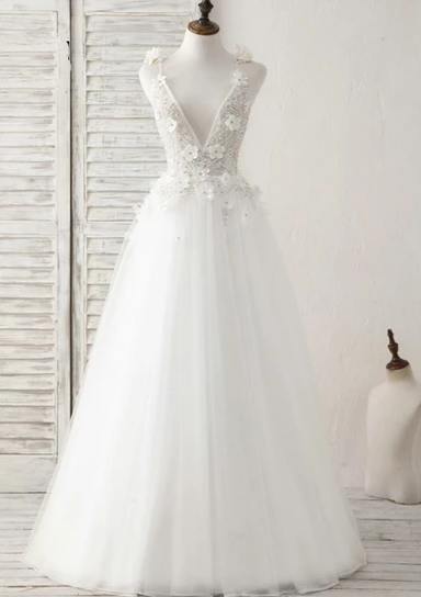 Beautiful Backless Spaghetti Straps Wedding Dresses Charming
