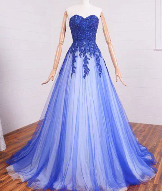 Charming A-line Sweetheart Prom Dresses,lace Appliques Long Prom Dresses,evening Dresses.p1129