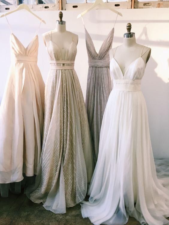 Pretty A line Spaghetti Straps Tulle Long Length Evening Dress Prom Dresses
