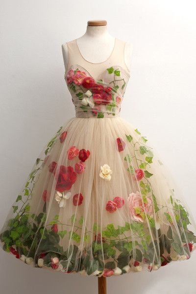 Pretty Stereo Flower Tulle Homecoming Dresses,charming A-line Sleeveless Homecoming Dresses.ph1528