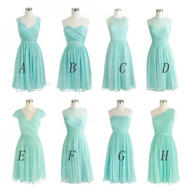 Tiffany Blue Bridesmaid Dresses, Bridesmaid Dress, Short Bridesmaid Dress, Simple Bridesmaid Dress, Popular Chiffon Bridesmaid Dress,b1446