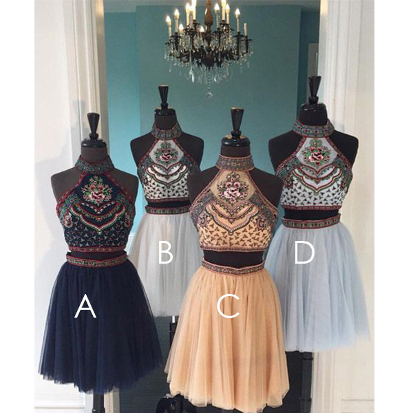 Short Homecoming Dresses, Two Pieces Homecominges, Halter Homecoming Dress, Lovely Homecoming, Junior Homecoming Dress,h1451