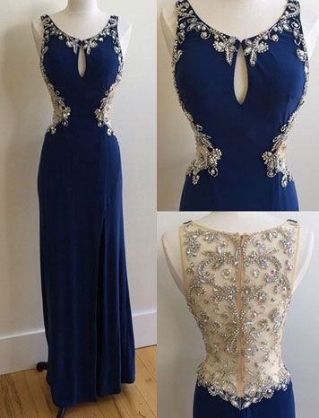 Charming Prom Dress,chiffon Prom Dress,beading Prom Dress,o-neck Evening Dress,p1457