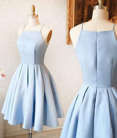 H1488 Light Blue Short Homecoming Dress,satin Short Party Dresses, Homecoming Dresses