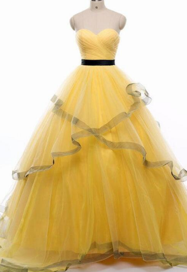 P1554 Fashion Yellow Tulle A Line Prom Dress Off Shoulder Long Prom Party Gowns Custom Made Women Party Gowns