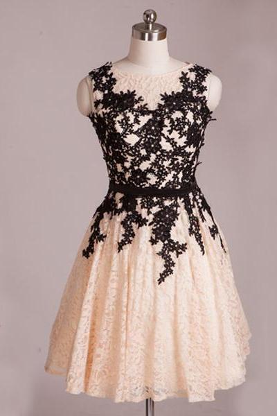 Short Lace Homecoming Dresses,charming A-line Appliques Homecoming Dresses,sleeveless Evening Dresses.mn872