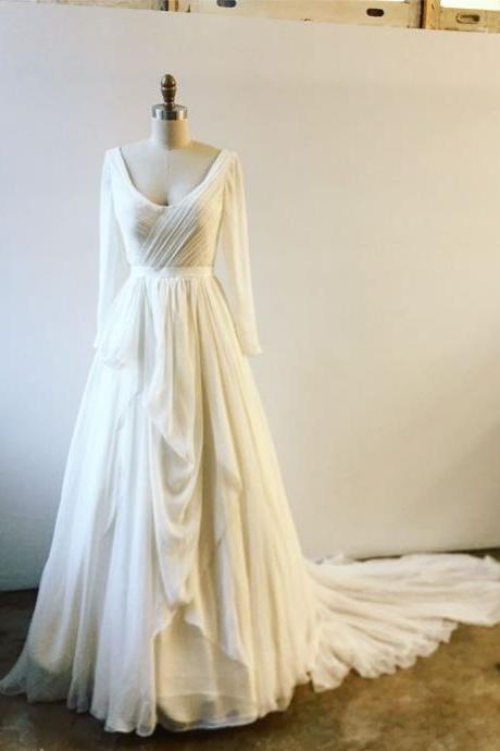 P1522 White Prom Dress,Long Sleeve Prom Dress,Fashion Prom Dress,Sexy Party Dress,Custom Made Evening Dress