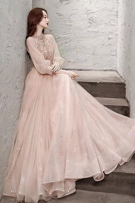 P1562 High-neck Evening Dress, Elegant Princess Dress, Socialite Prom Dress