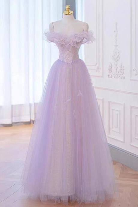 P1564 Purple Prom Dress, Off Shoulder Evening Dress,dream Party Dress,romantic Birthday Dress,custom Made