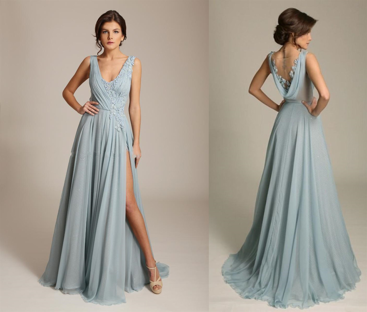 cowl back evening gown