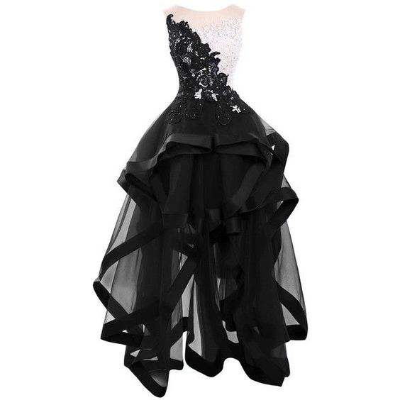 Black Lace Appliques Homecoming Dresses,Elegant Round Collar Sleeveless ...